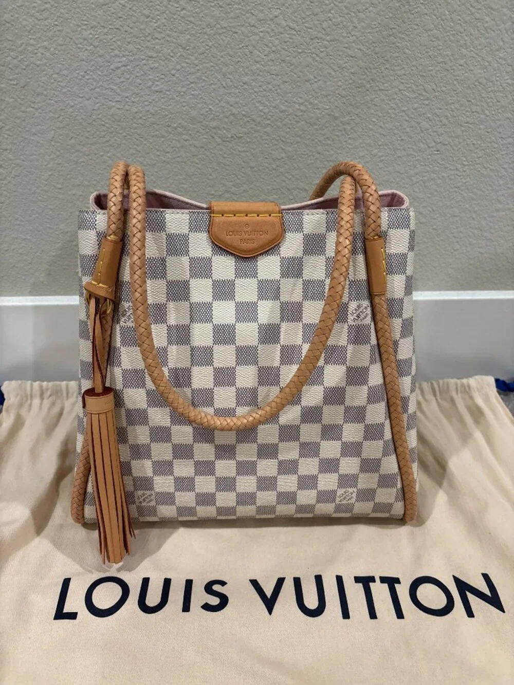 Louis Vuitton Propriano Tote Shoulder Bag Damier Azul Canvas